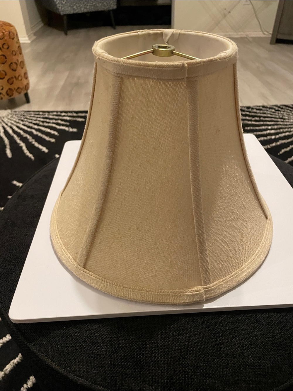 Vintage Classic Cream Fabric Bell Lamp Shade - Neutral Home Accent